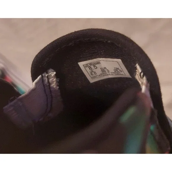 Vans Womens Iridescent Rainbow Checkerboard Classic Slip-On Sneakers Size 8.5 - Picture 8 of 14